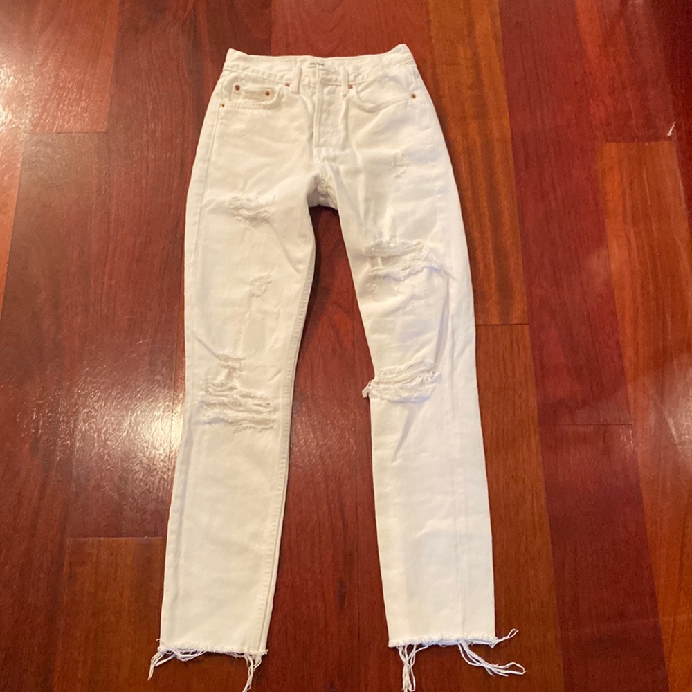 Grlfrnd white distressed jeans size 23